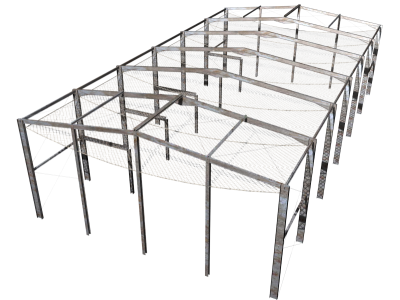 Sistema S de red de seguridad desplazable colocada horizontalmente Sistema S de red de seguridad desplazable colocada horizontalmente